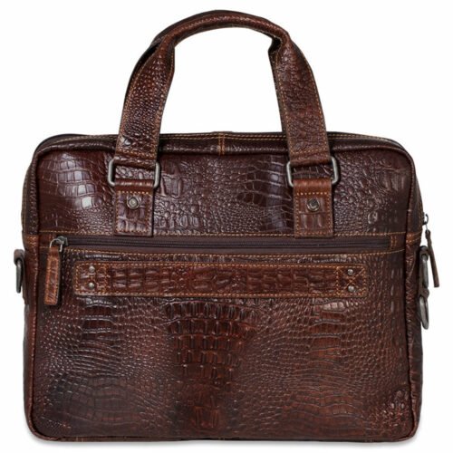 Croco Professional Zippered Briefcase
